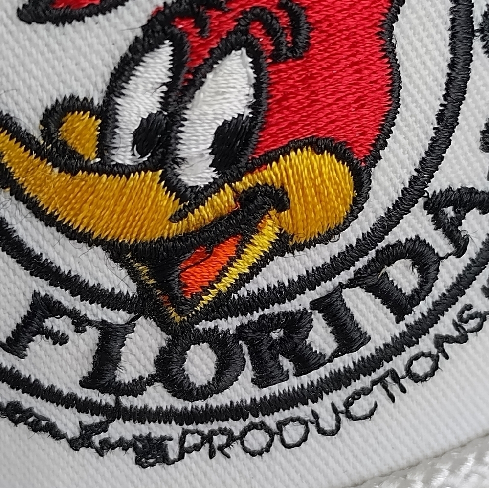 VTG 90s Universal Studios Woody Woodpecker Florida White Strapback Hat USA Made - Picture 4 of 15